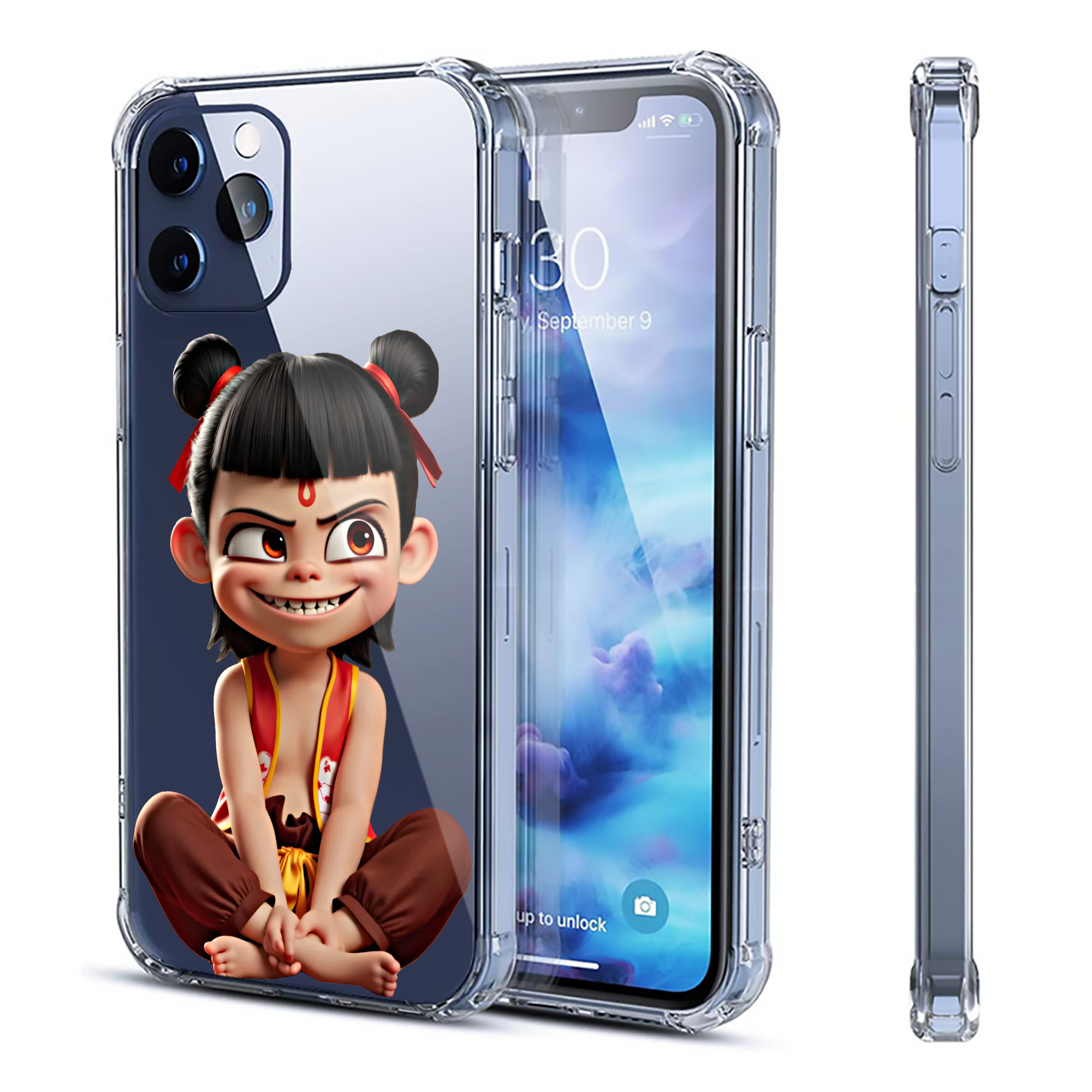 （画像用） Ne Zha 2 ナタ 魔童の大暴れ 【iPhone 12シリーズ対応】透明スマホケース（クリアソフトケース）